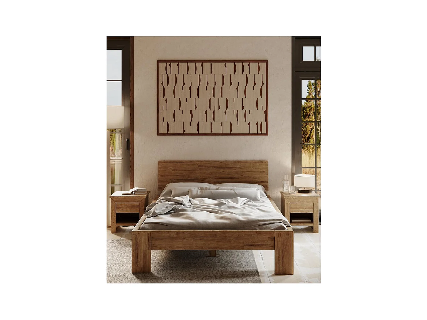 Bett 2,17x1,49x0,82 m Rustikale Eiche Montana Rustical 140