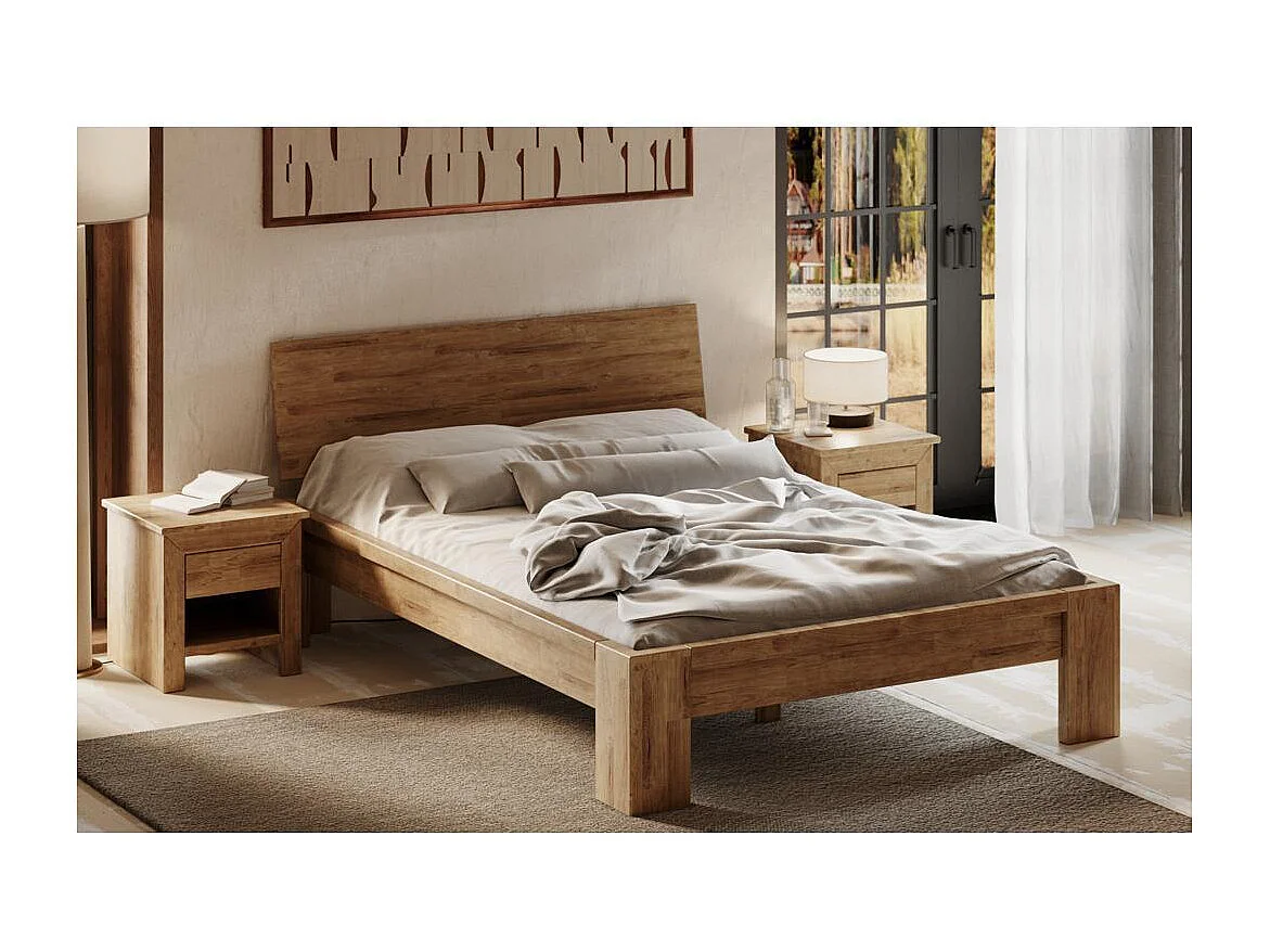 Bed 2.17x1.49x0.82 m Rustiek eiken Montana Rustiek 140