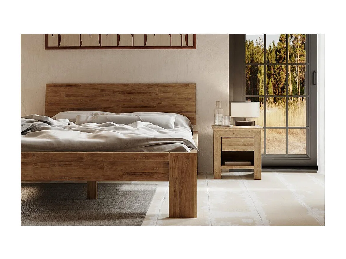 Bed 2.17x1.49x0.82 m Rustiek eiken Montana Rustiek 140