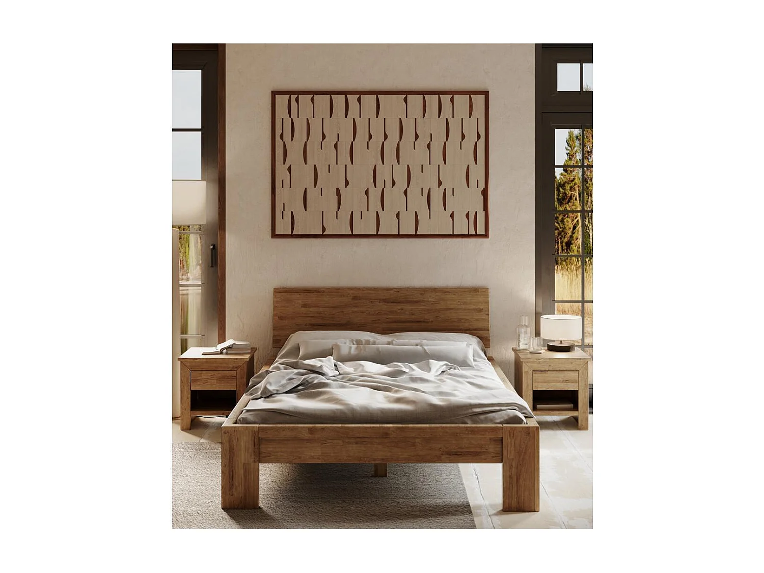 Bed 2.17x1.49x0.82 m Rustiek eiken Montana Rustiek 140