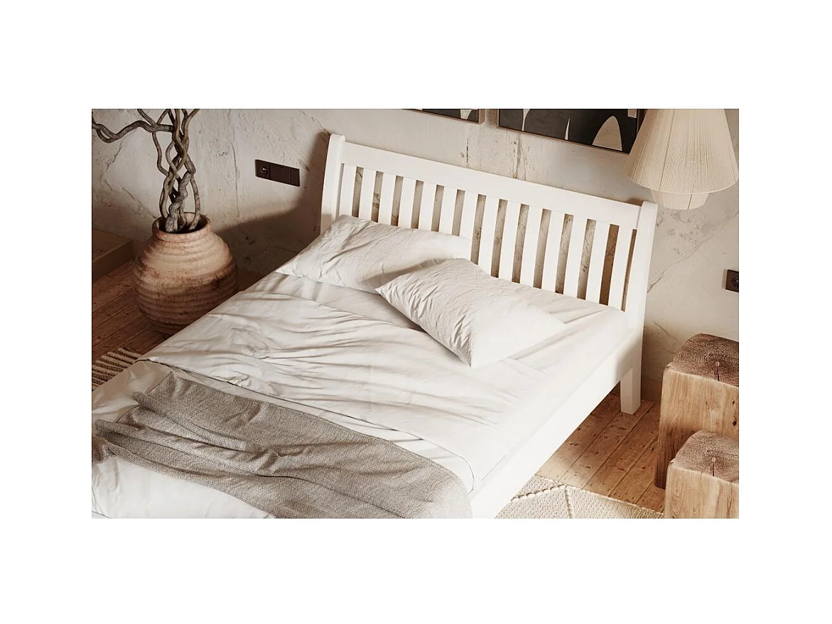 Cama 223x145x90 cm pino blanco Tonja blanco 140