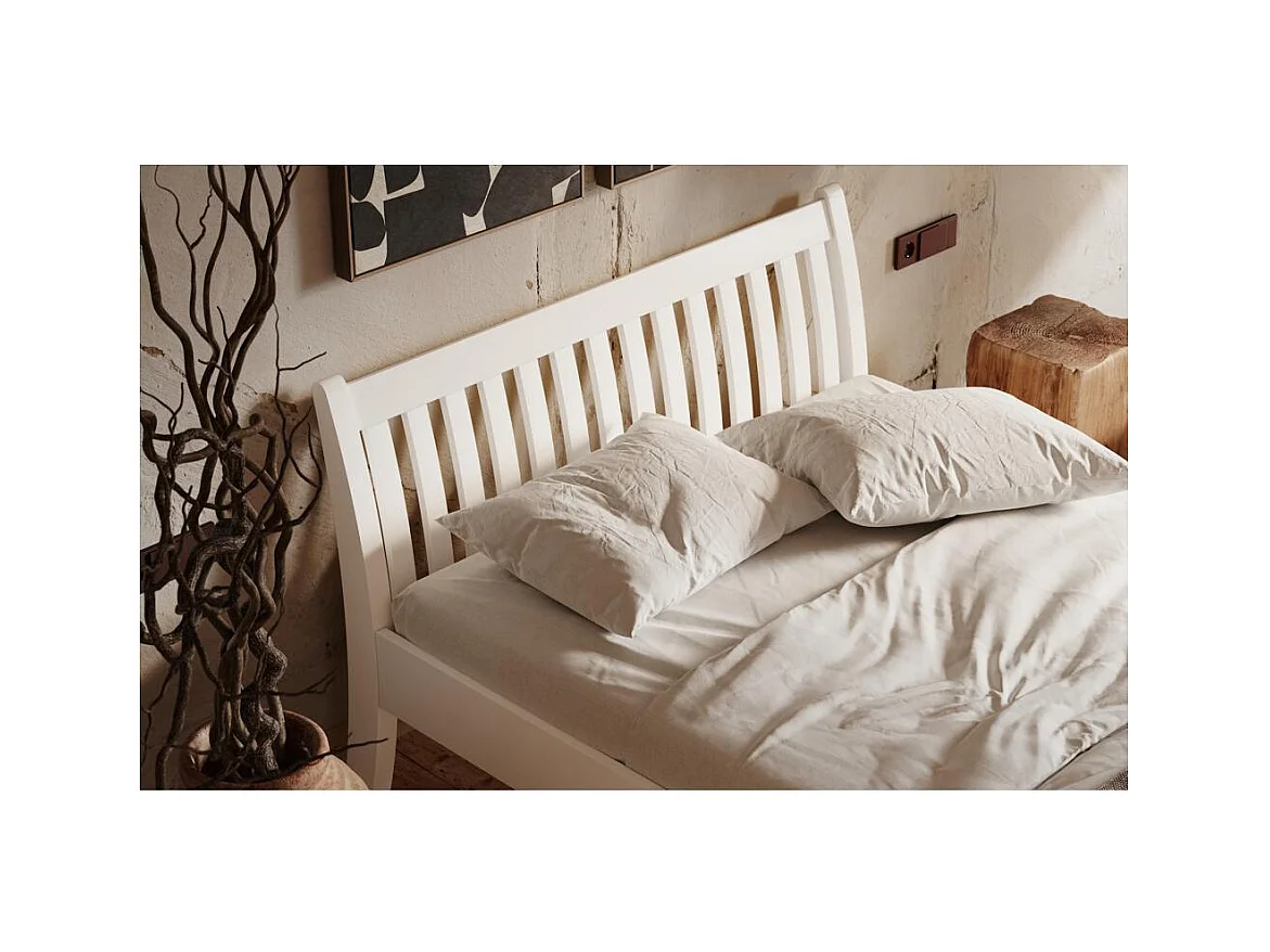 Cama 223x145x90 cm pino blanco Tonja blanco 140