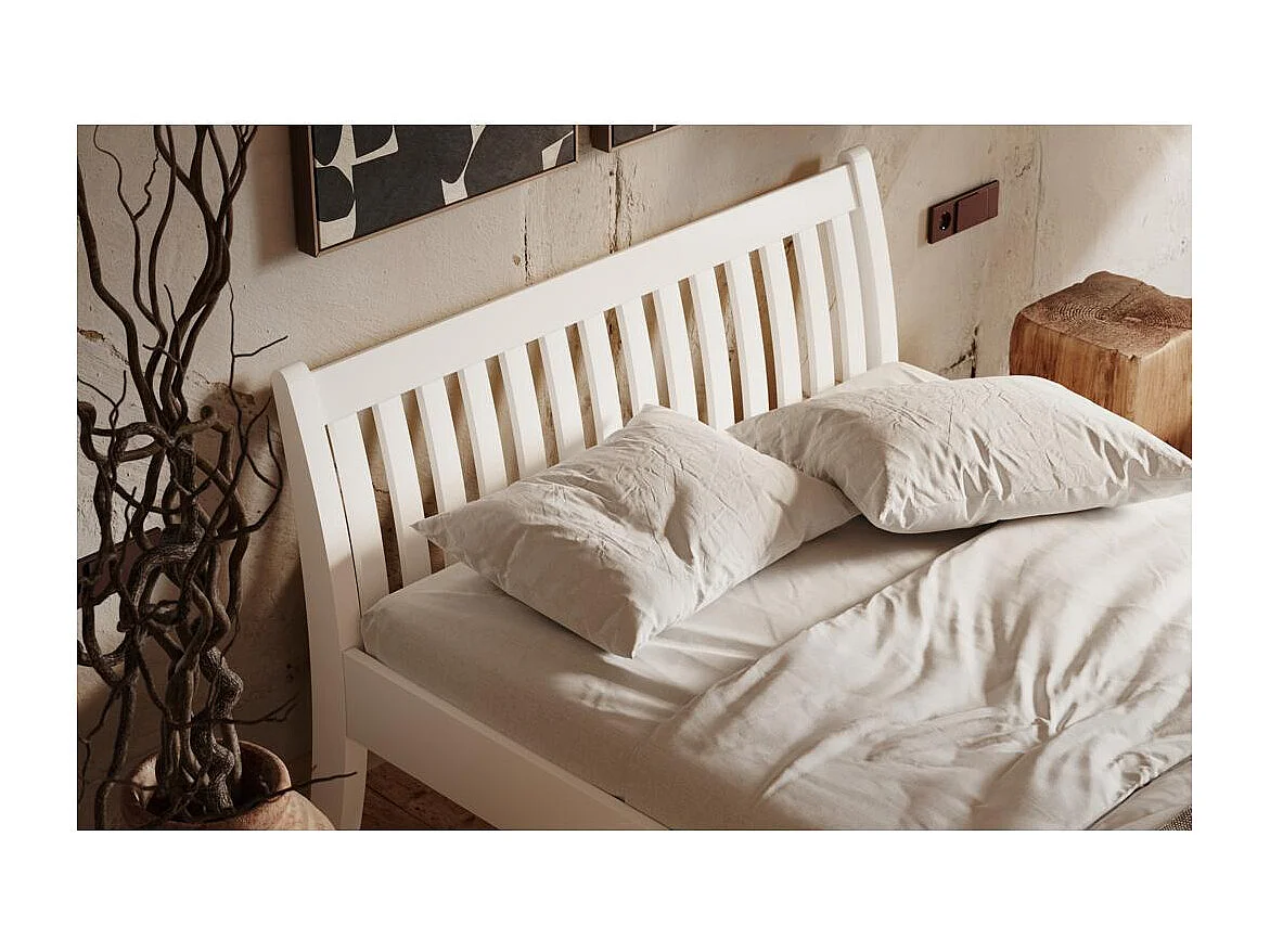 Lit 223x145x90 cm pin blanc tonja blanc 140