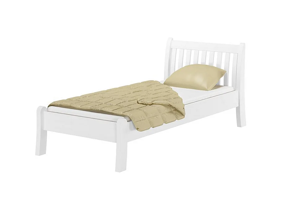 Łóżko drewniane 223x95x90 cm sosna biała Tonja białe 90