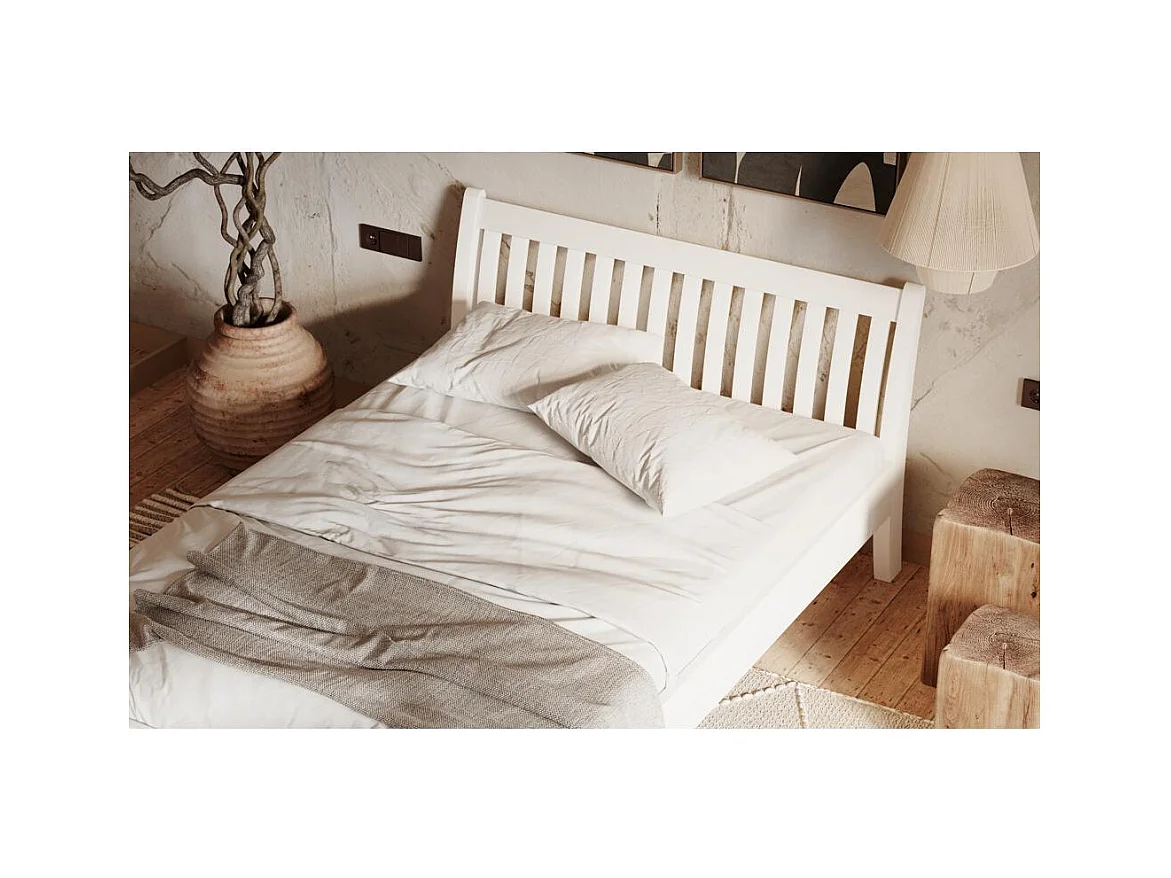 Łóżko drewniane 223x95x90 cm sosna biała Tonja białe 90