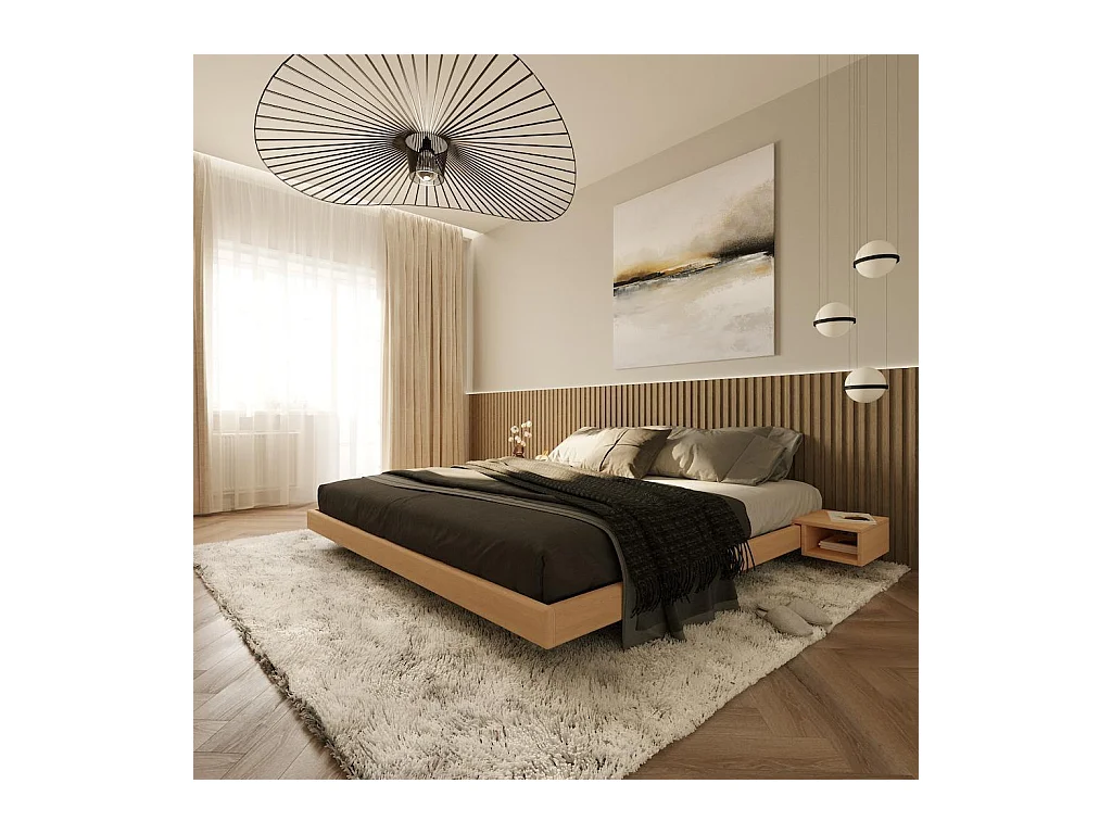 Letto matrimoniale 140x200 carre non trattato