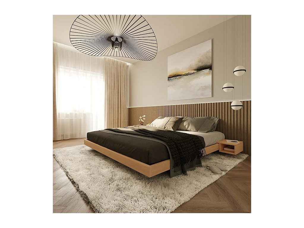 Letto matrimoniale 140x200 carre non trattato