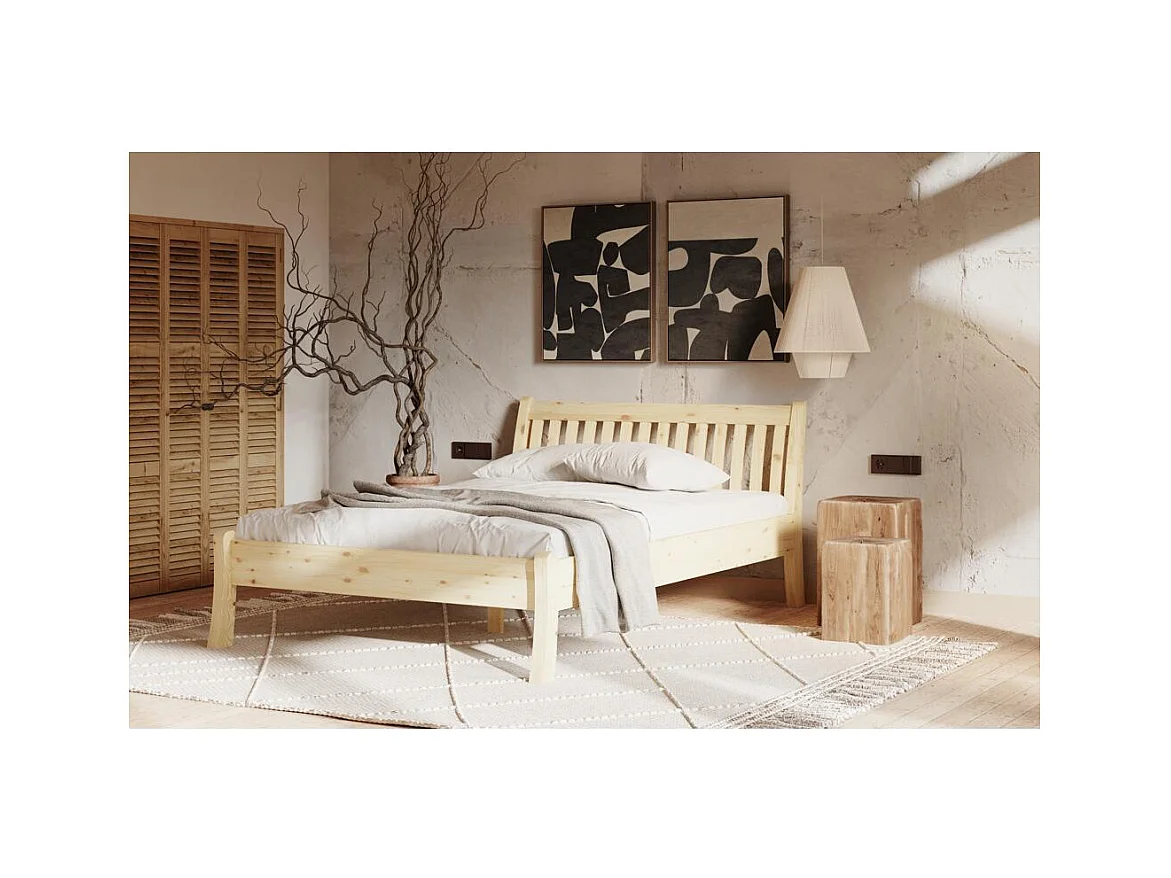 Bed 2,23x0,955x0,9 m Gelakt grenen Tonja 90