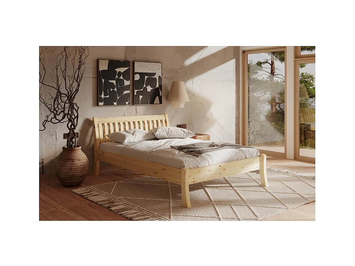 Bed 2,23x0,955x0,9 m Gelakt grenen Tonja 90