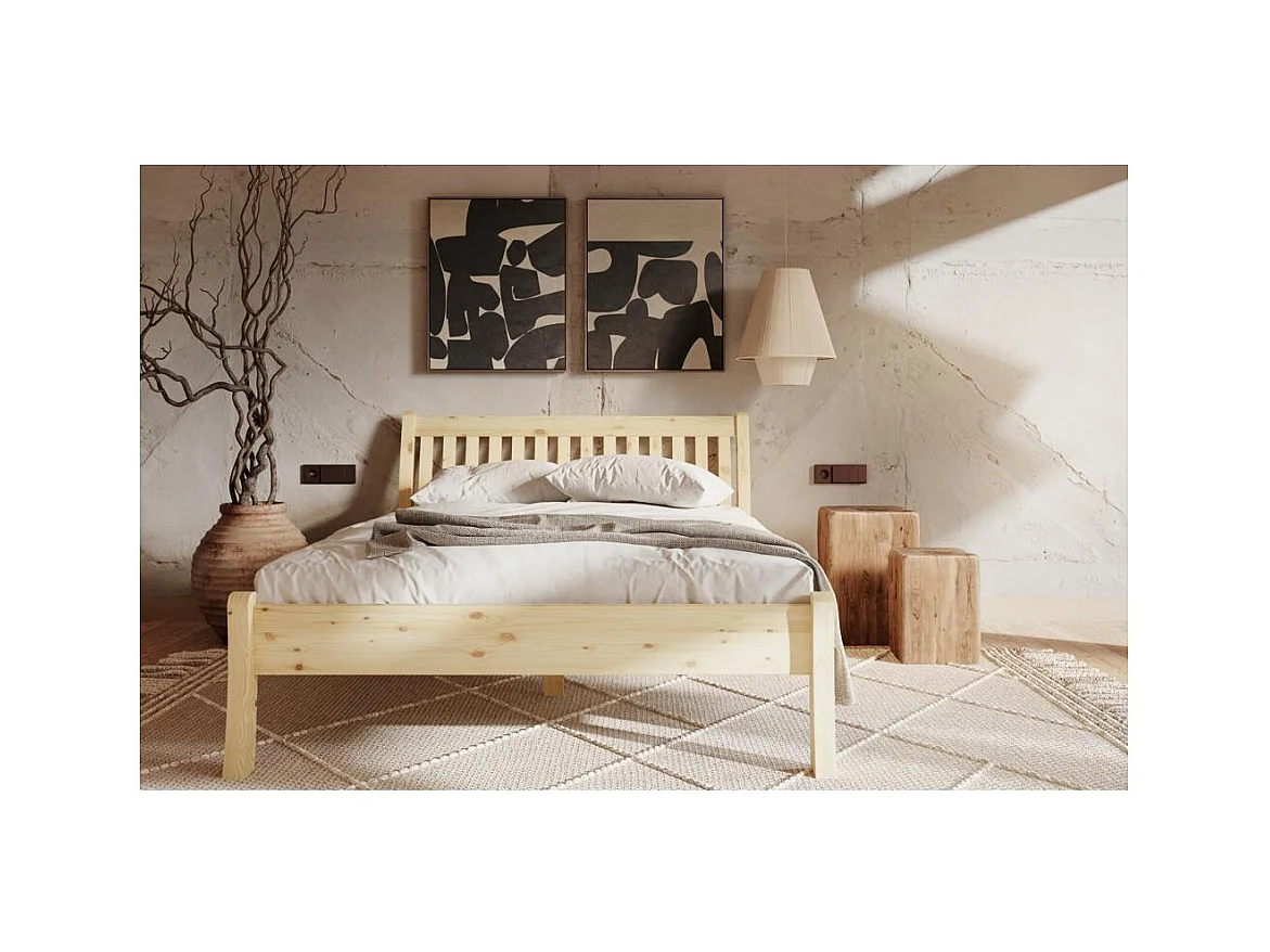 Bed 2,23x0,955x0,9 m Gelakt grenen Tonja 90