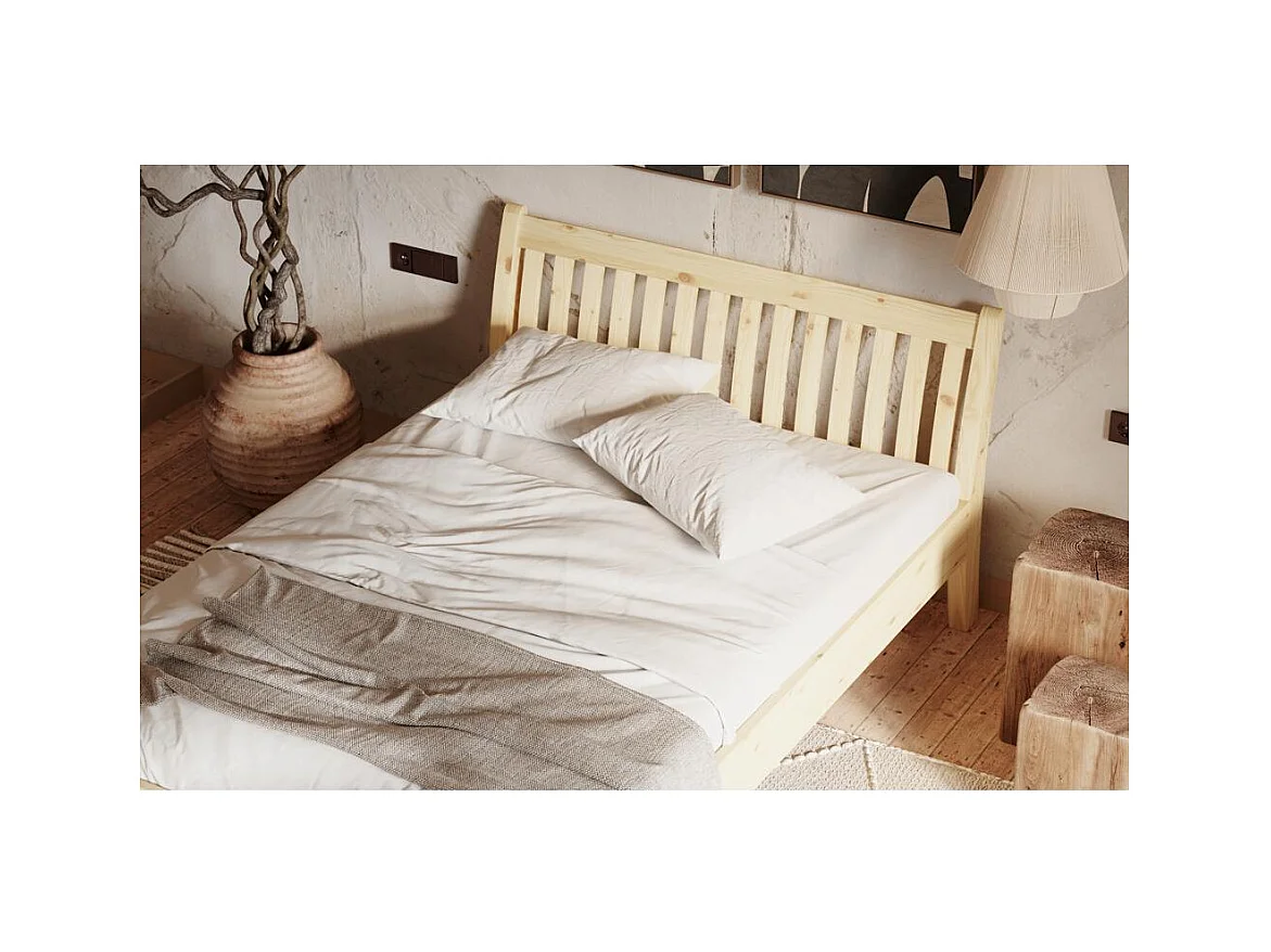 Bed 2,23x0,955x0,9 m Gelakt grenen Tonja 90