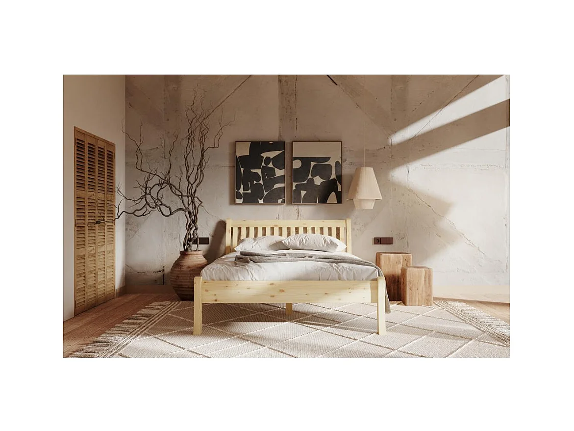 Bed 2,23x0,955x0,9 m Gelakt grenen Tonja 90