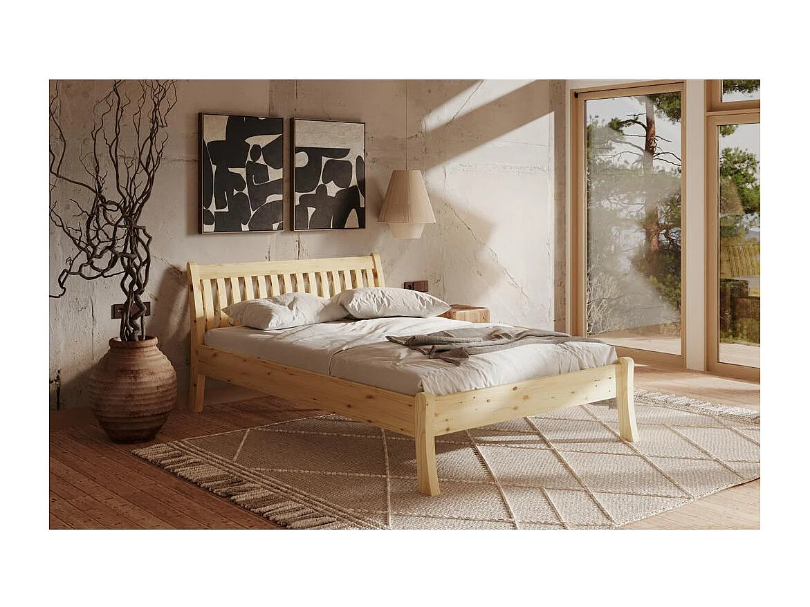 Bed 2,23x0,955x0,9 m Gelakt grenen Tonja 90