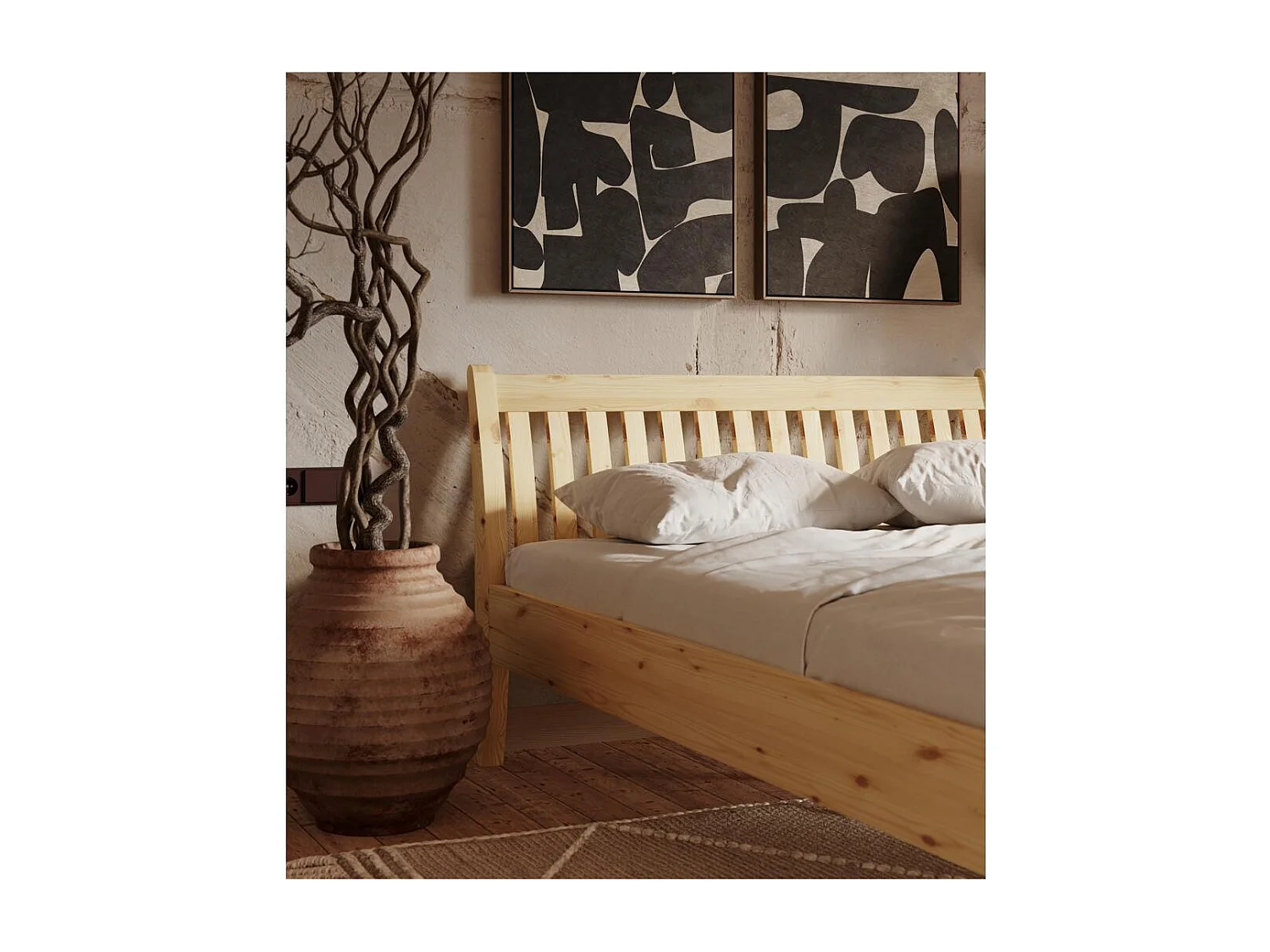 Bed 2,23x0,955x0,9 m Gelakt grenen Tonja 90