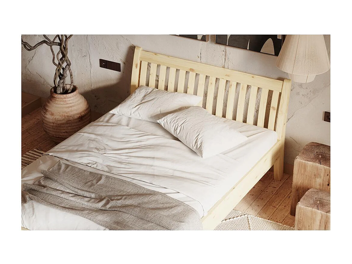 Bed 2,23x0,955x0,9 m Gelakt grenen Tonja 90