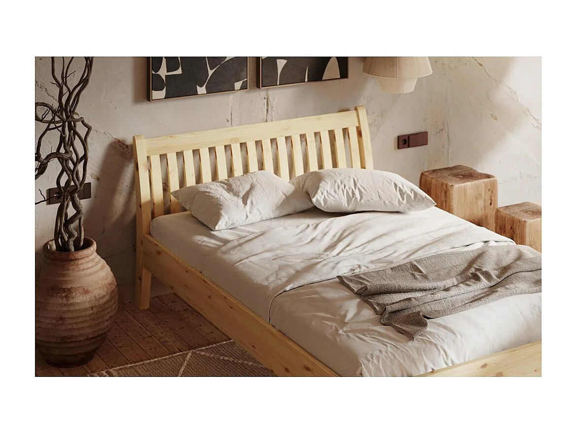 Bed 2,23x0,955x0,9 m Gelakt grenen Tonja 90