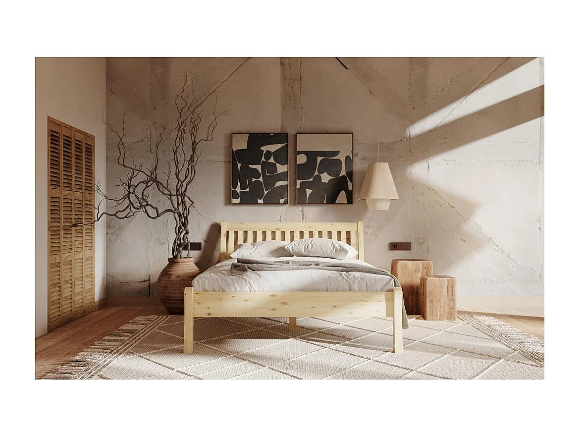 Bed 2,23x0,955x0,9 m Gelakt grenen Tonja 90