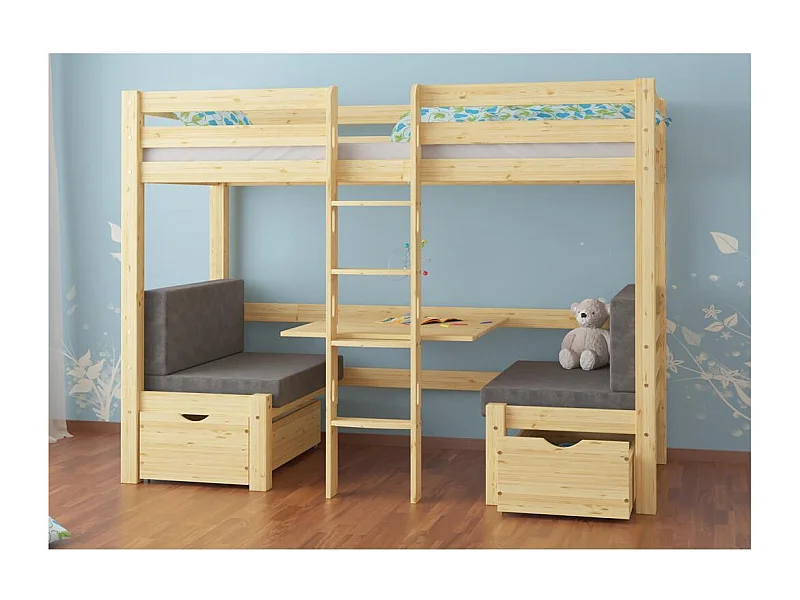 Lit superposé 209x105x170 cm Pin ELEN