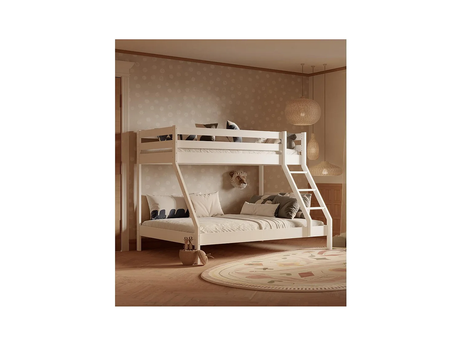 Etagenbett 2,05x1,515x1,57 m Weißkiefer Denis Weiß