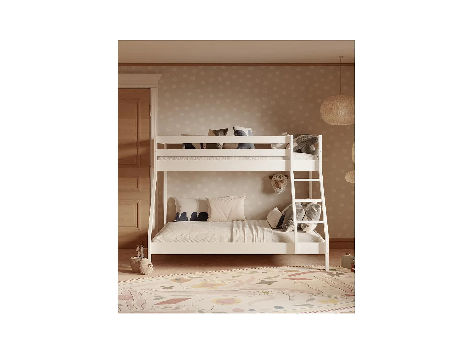 Etagenbett 2,05x1,515x1,57 m Weißkiefer Denis Weiß