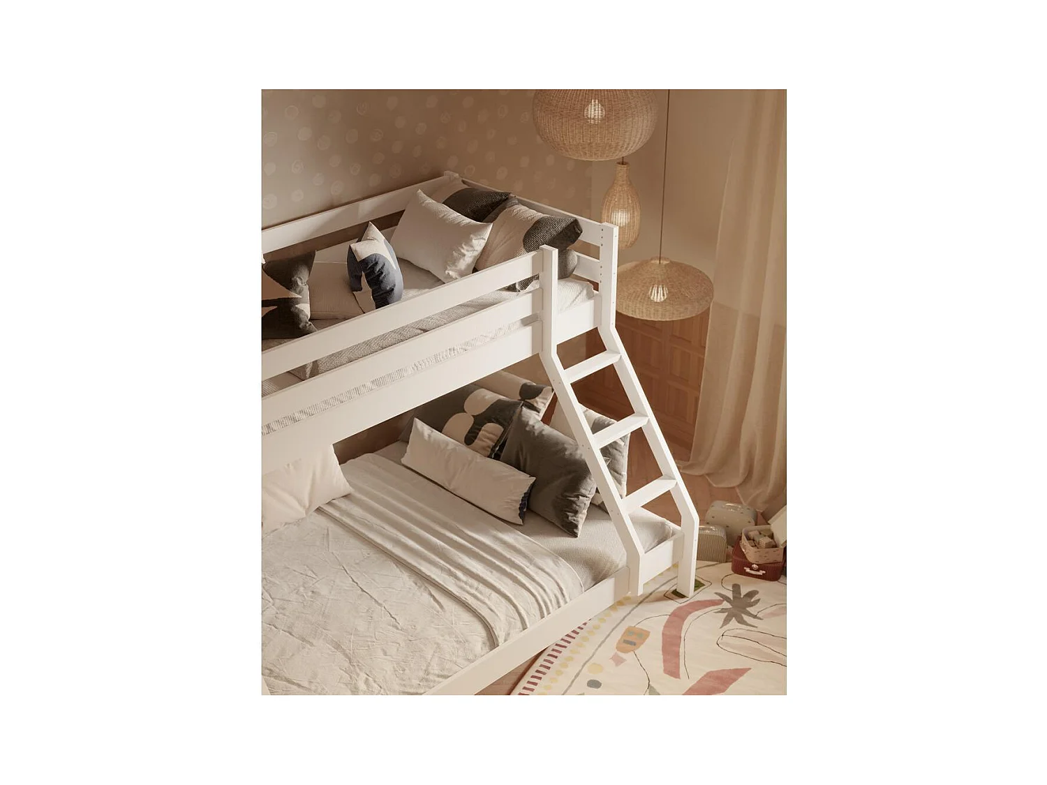 Etagenbett 2,05x1,515x1,57 m Weißkiefer Denis Weiß