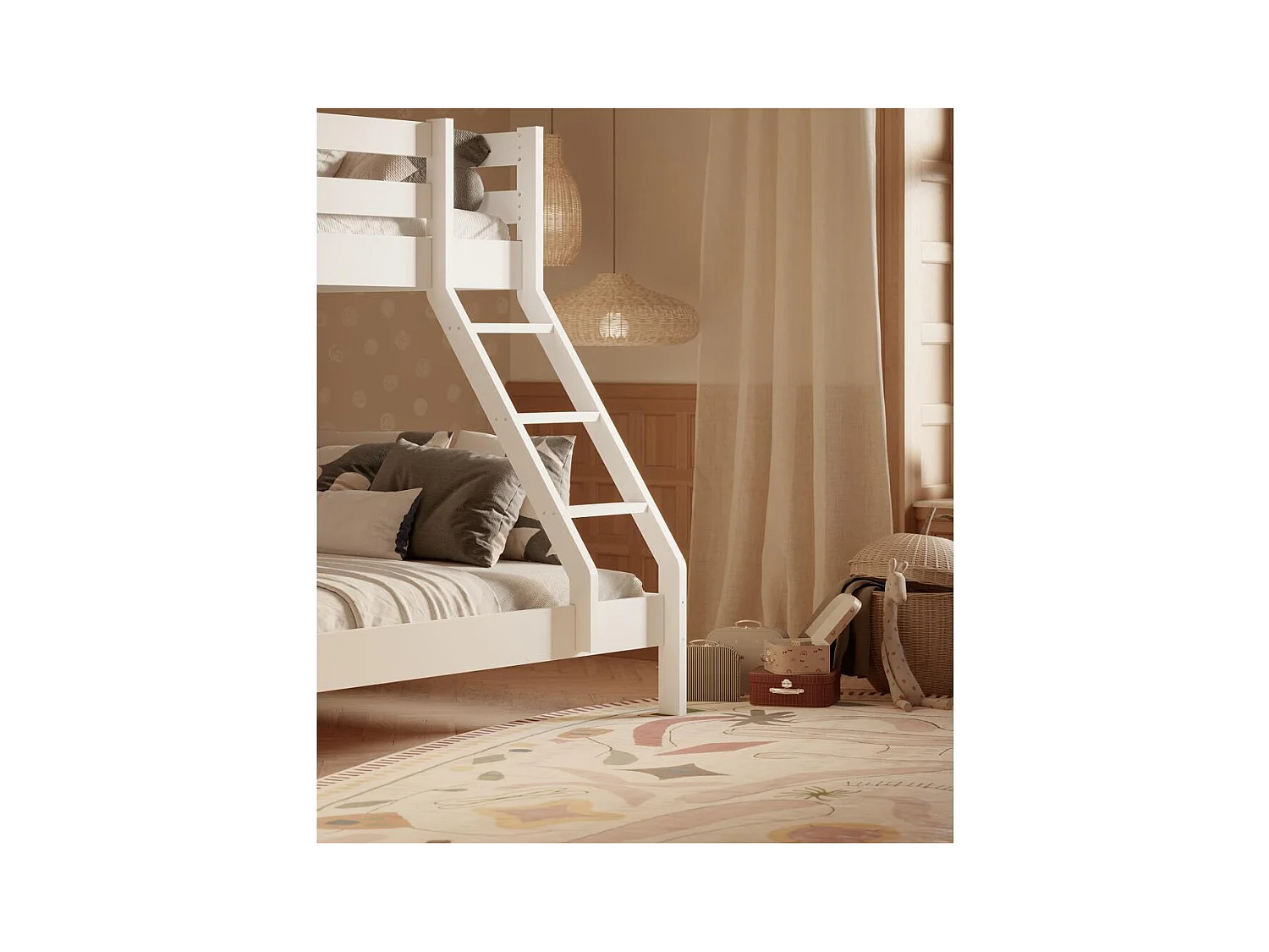 Etagenbett 2,05x1,515x1,57 m Weißkiefer Denis Weiß