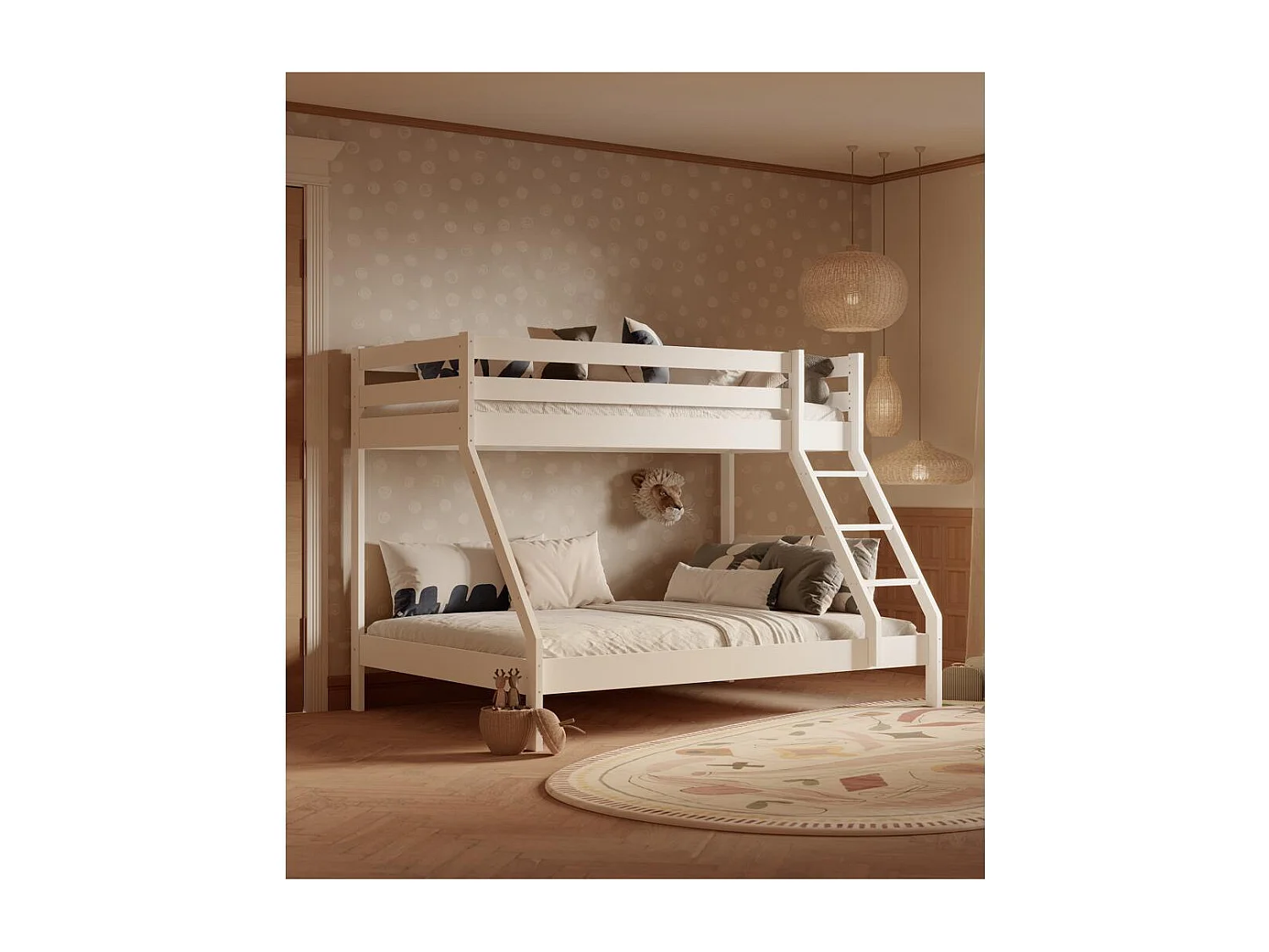 Stapelbed 2.05x1.515x1.57 m witte den Denis White