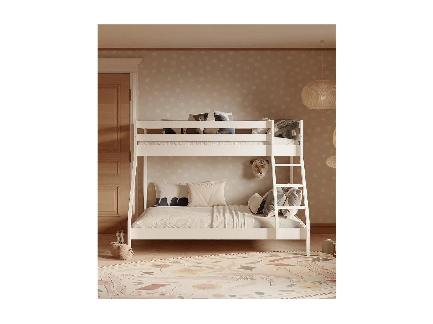 Stapelbed 2.05x1.515x1.57 m witte den Denis White