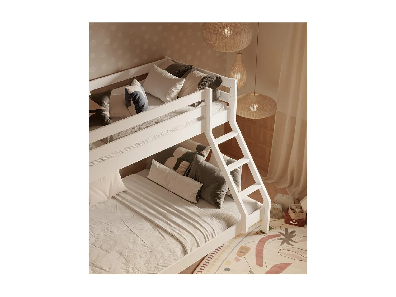 Stapelbed 2.05x1.515x1.57 m witte den Denis White