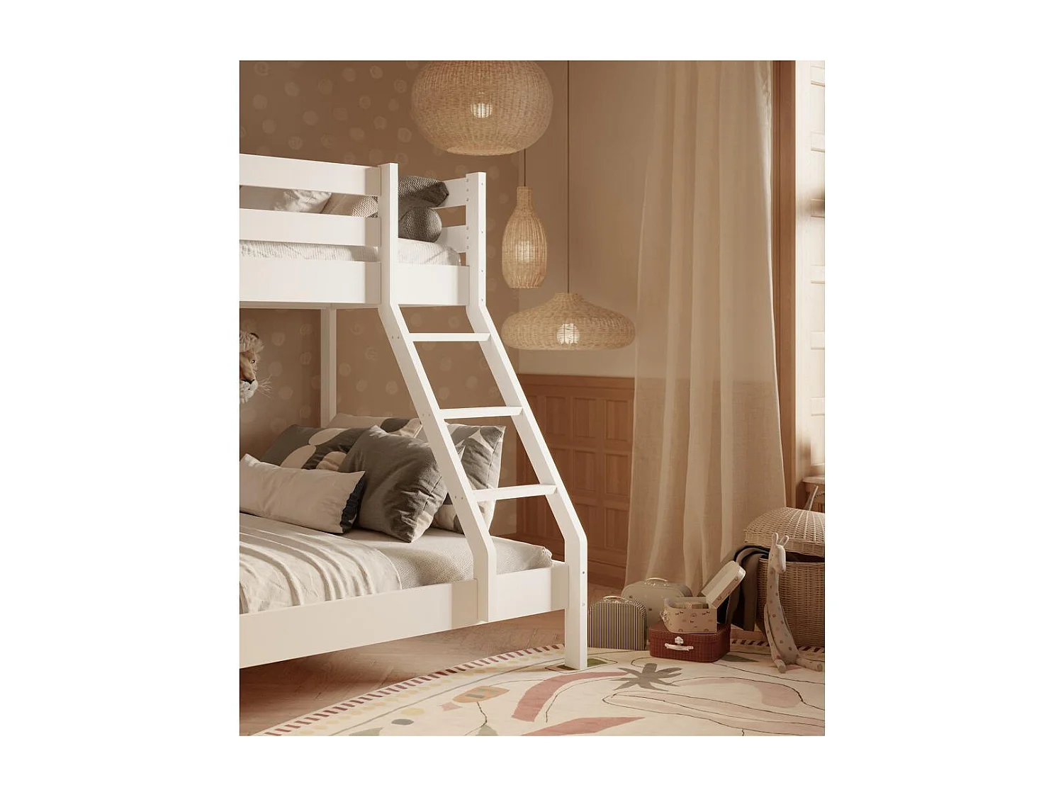 Stapelbed 2.05x1.515x1.57 m witte den Denis White