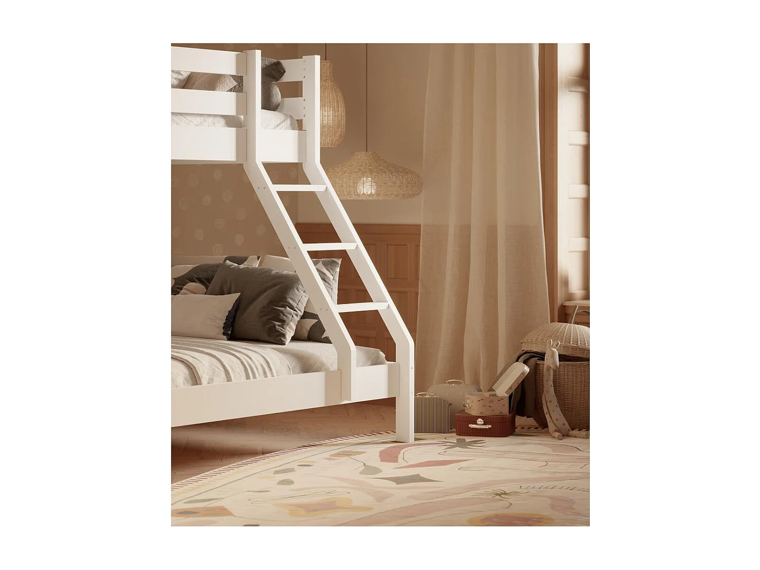 Stapelbed 2.05x1.515x1.57 m witte den Denis White