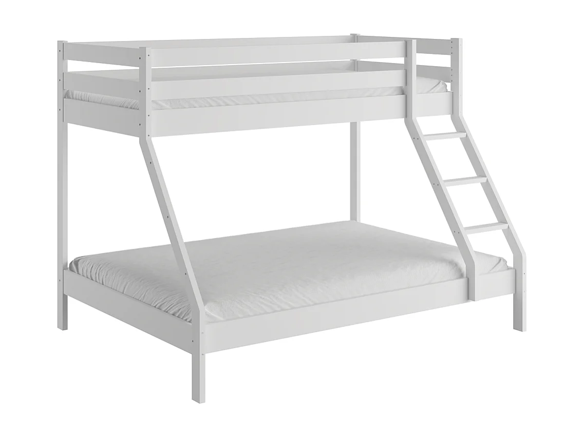 Lit superposé 2,05x1,515x1,57 m pin blanc Denis White