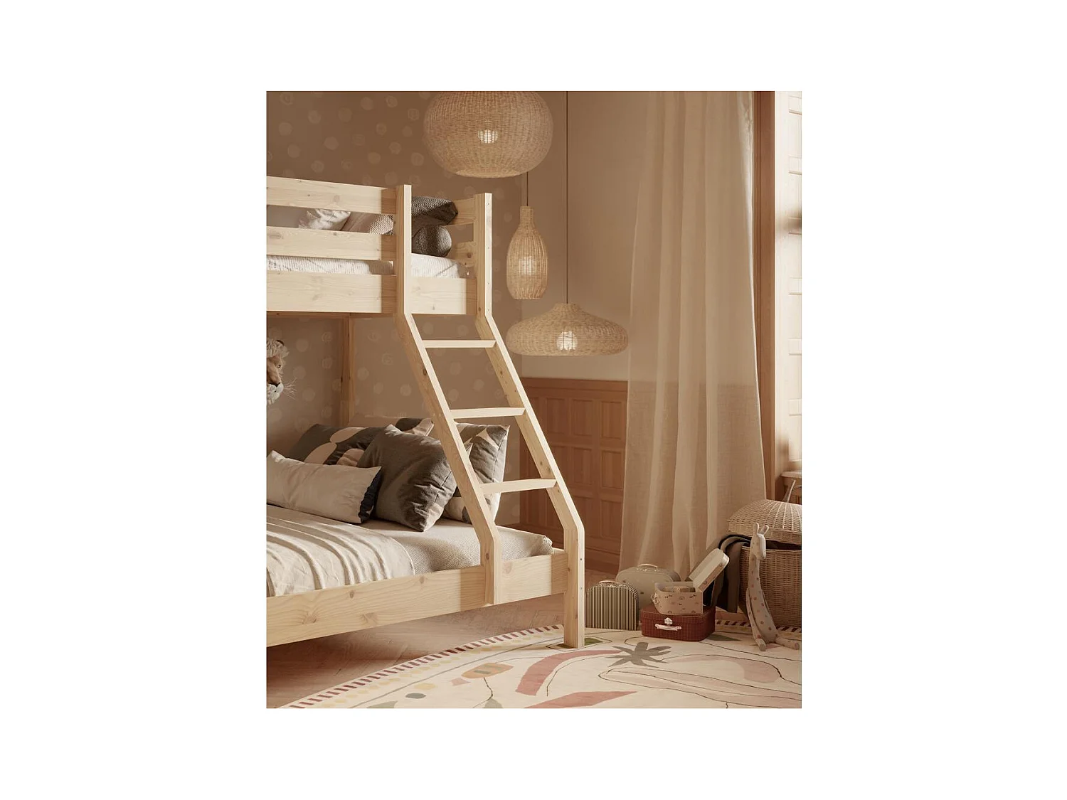 Etagenbett 205x151x157 cm Kiefer Denis