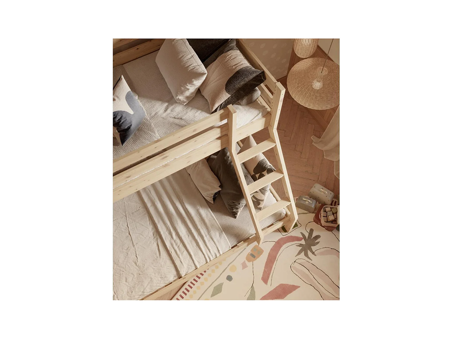 Etagenbett 205x151x157 cm Kiefer Denis