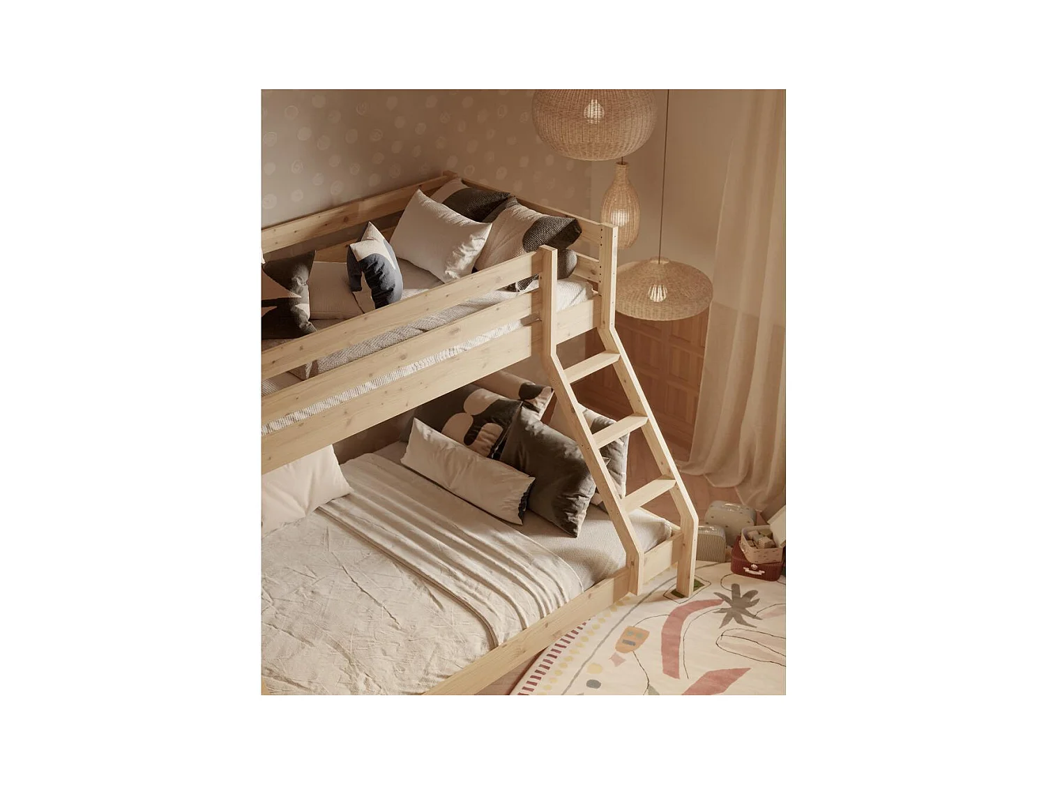 Etagenbett 205x151x157 cm Kiefer Denis