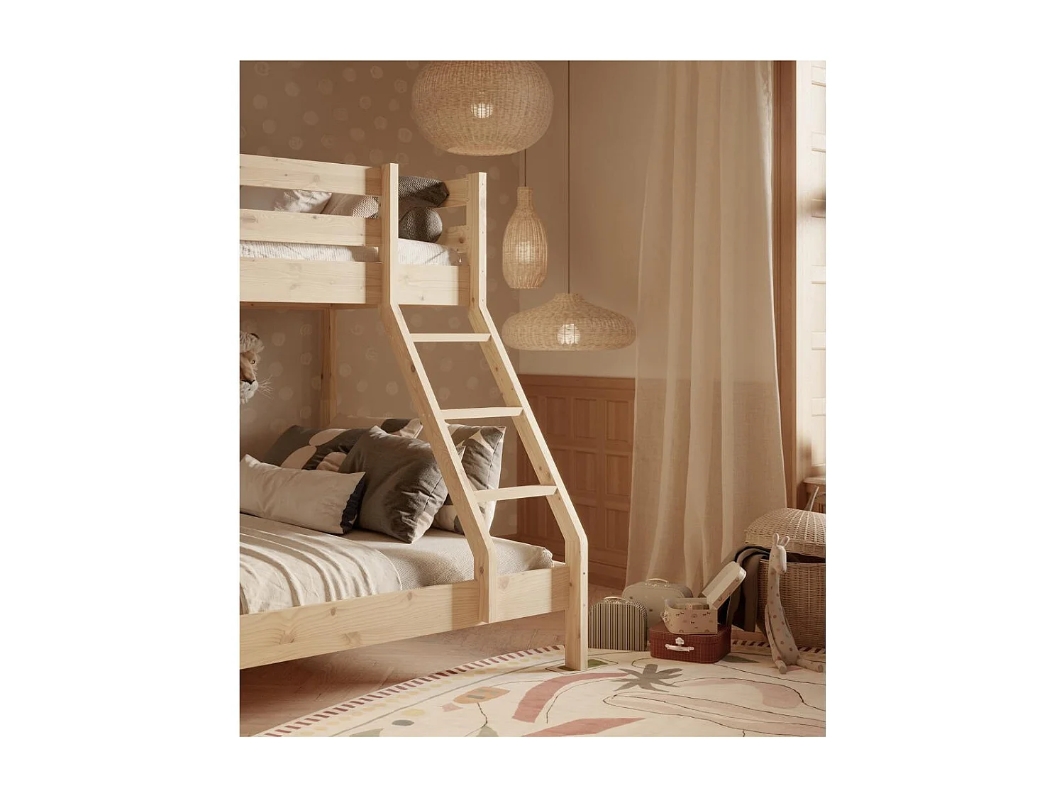 Etagenbett 205x151x157 cm Kiefer Denis