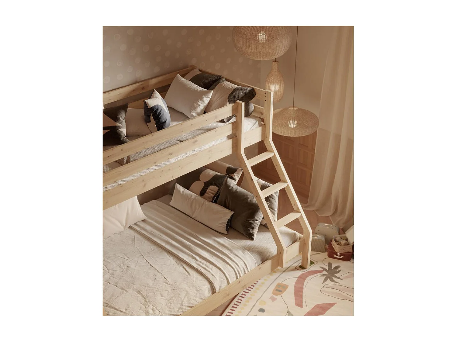 Etagenbett 205x151x157 cm Kiefer Denis