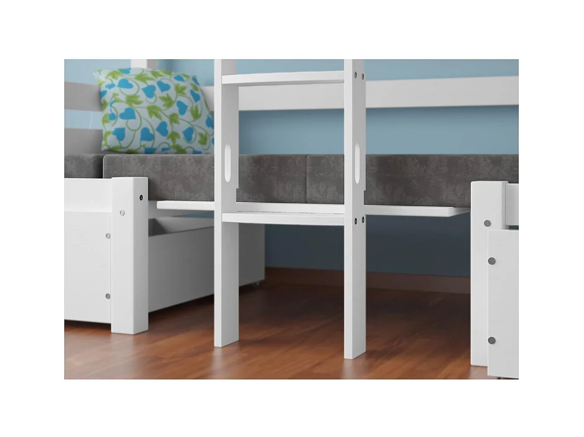 Łóżko piętrowe 209x105,5x170 cm biały sosna Elen biały