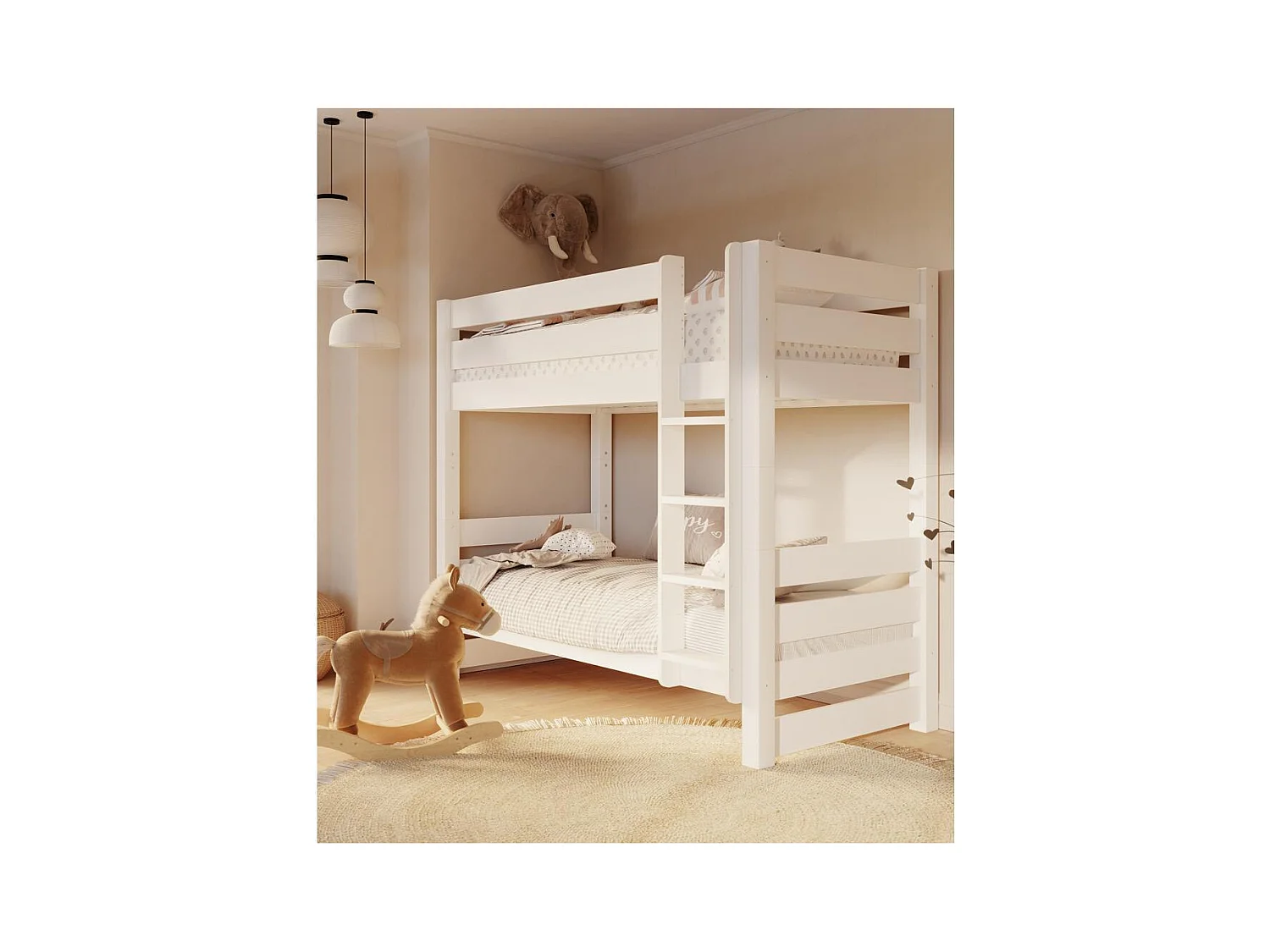Etagenbett 2098x998x173 cm Weißkiefer Jan Weiß