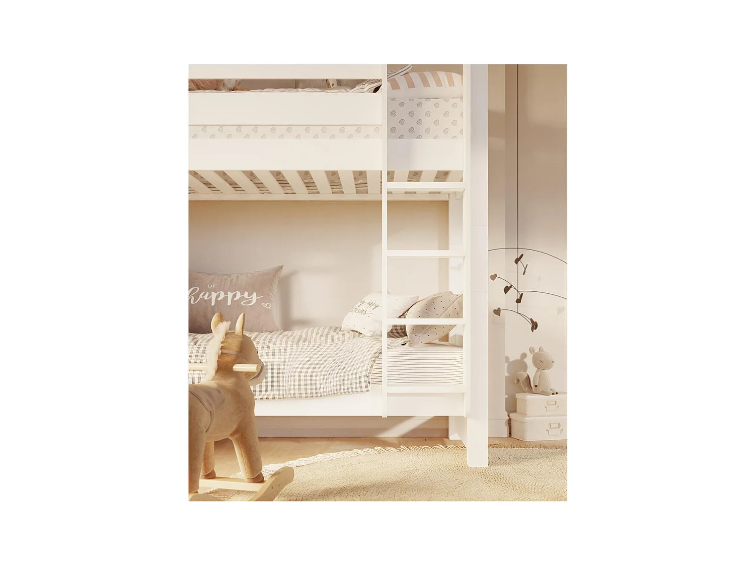 Etagenbett 2098x998x173 cm Weißkiefer Jan Weiß