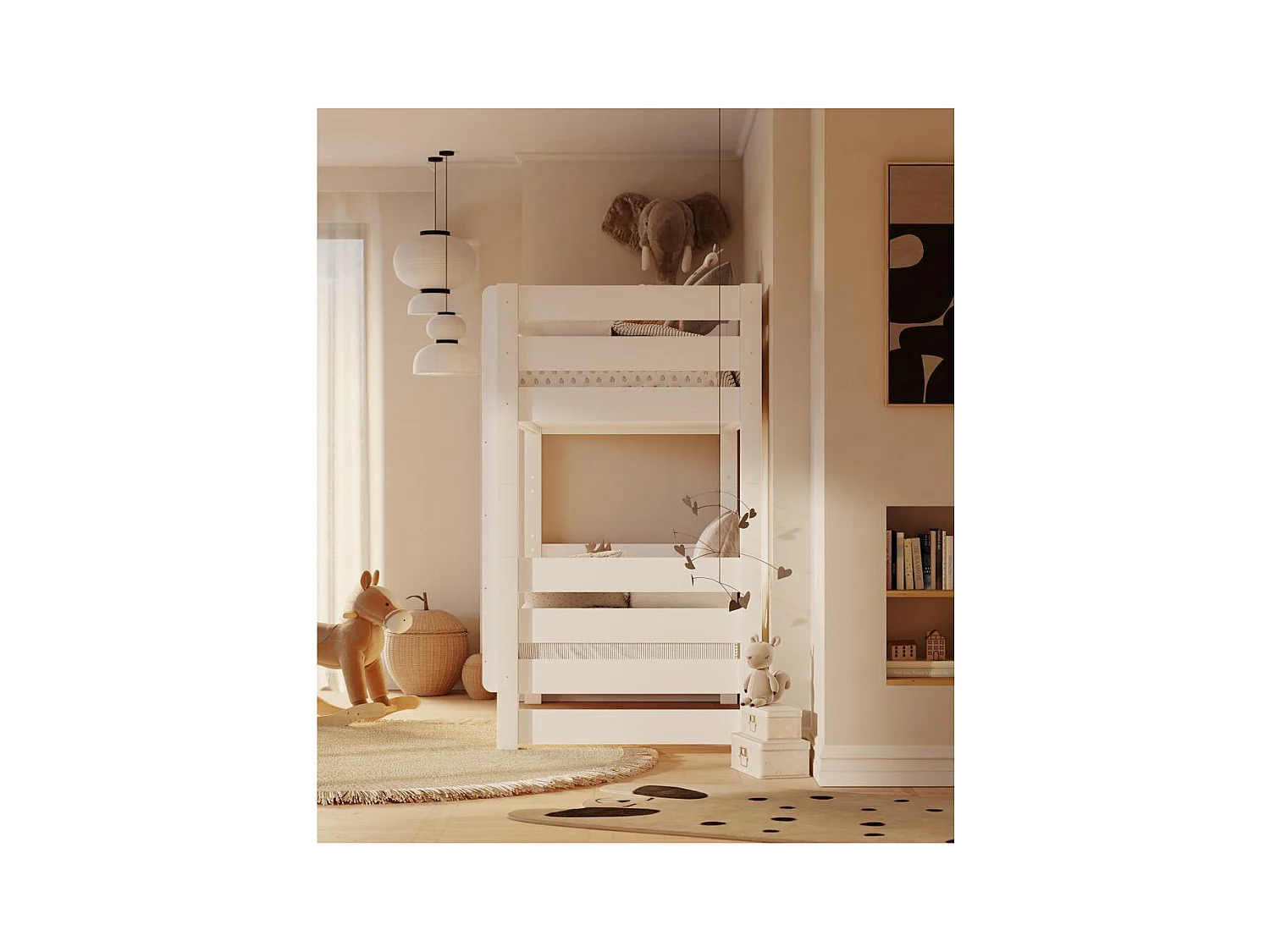 Etagenbett 2098x998x173 cm Weißkiefer Jan Weiß