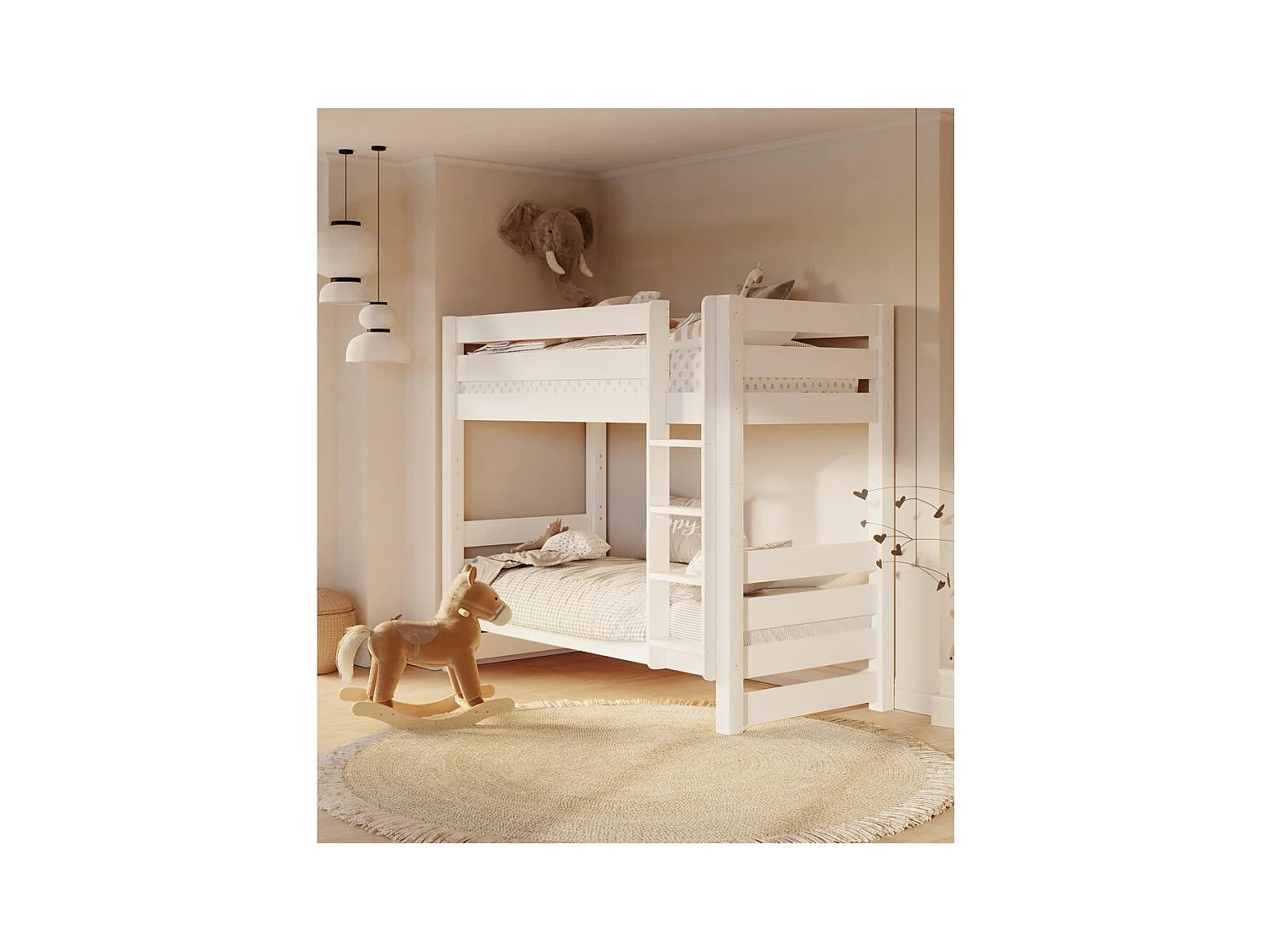 Etagenbett 2098x998x173 cm Weißkiefer Jan Weiß