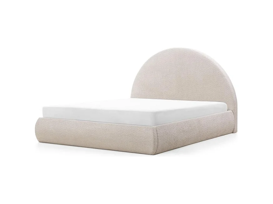 Lit rembourré 140x200 cm beige MIMIQ