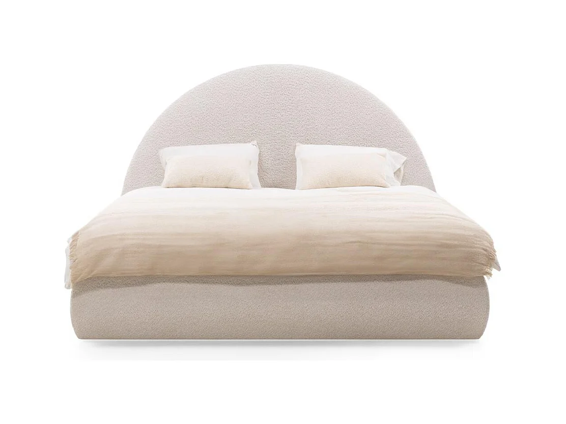 Cama estofada 140x200 cm bege MIMIQ
