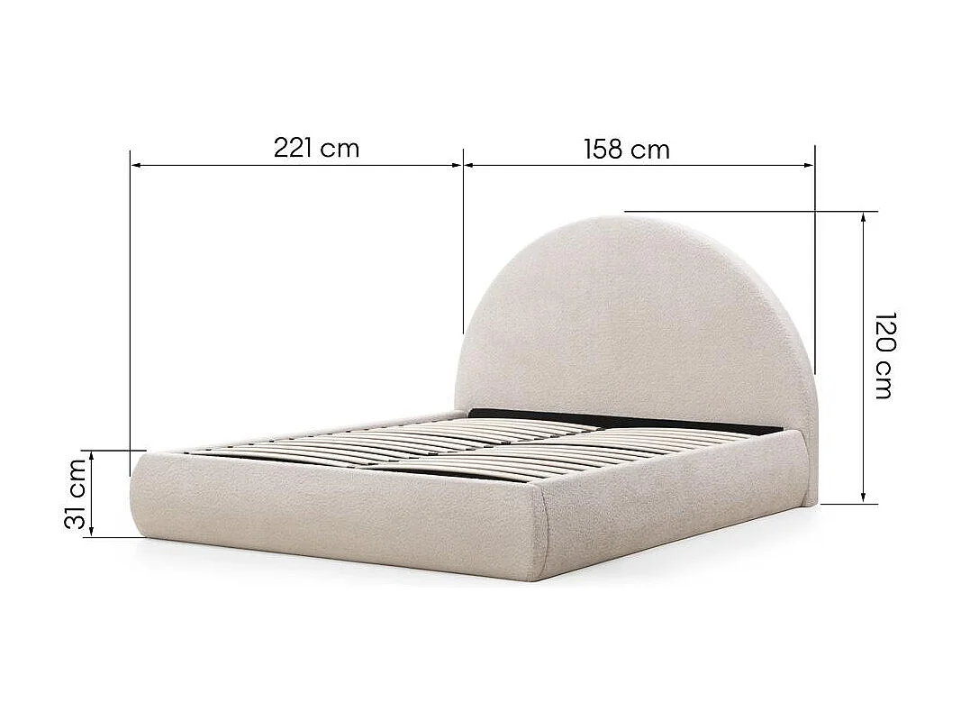 Polsterbett 140x200 cm beige MIMIQ