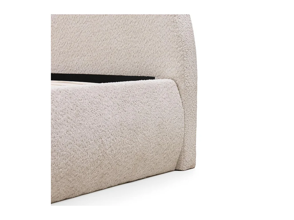 Lit tapissé 160x200 cm beige Mimiq