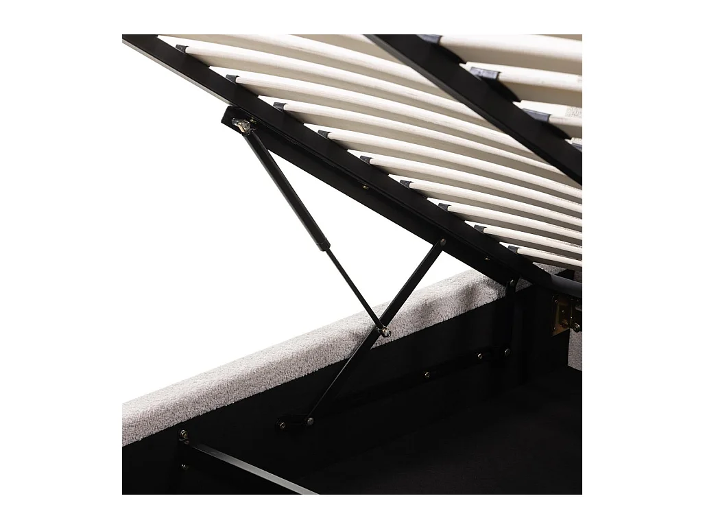 Lit tapissé 160x200 cm beige Mimiq