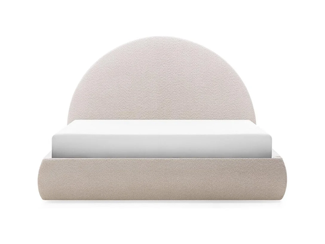 Lit tapissé 160x200 cm beige Mimiq