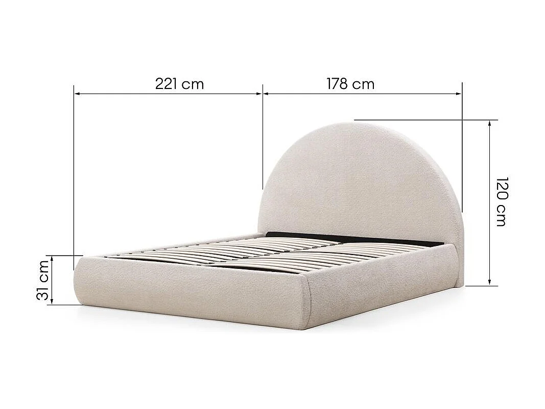 Polsterbett 160x200 cm beige Mimiq