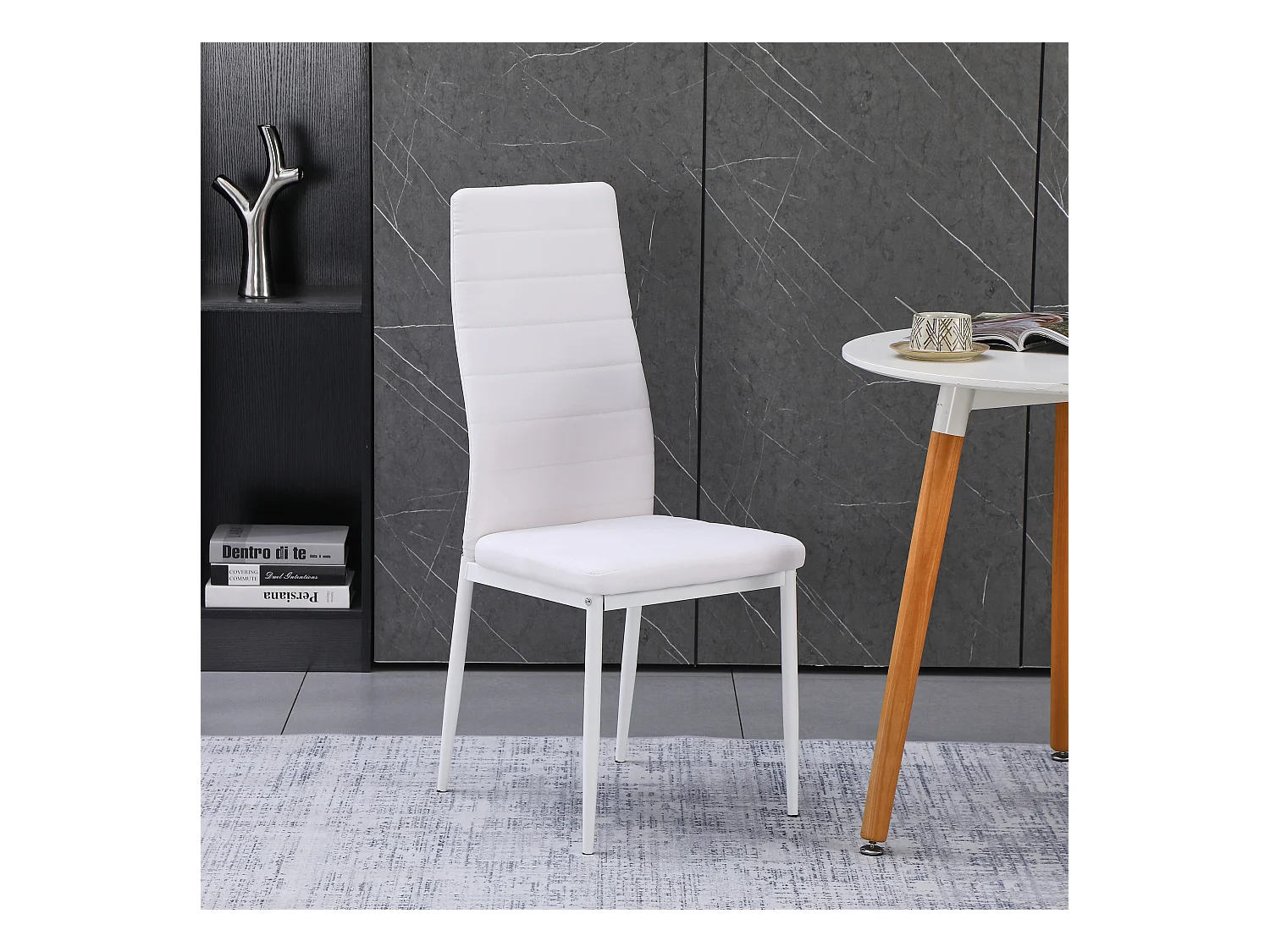 Ensemble de 6 chaises de salle à manger, chaise de bureau blanche